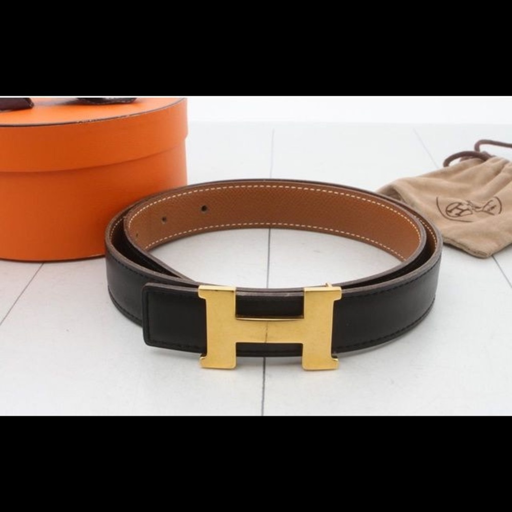 Hermes Constance Black Belt Size 70